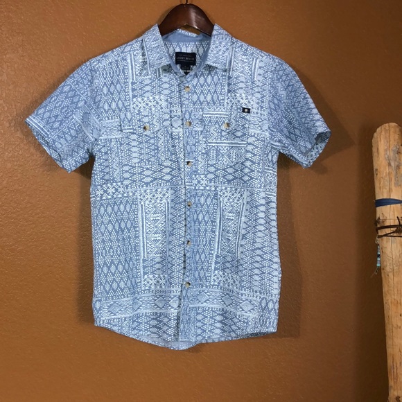 Lucky Brand Other - Lucky Brand Light Blue & White Tribal Button Down